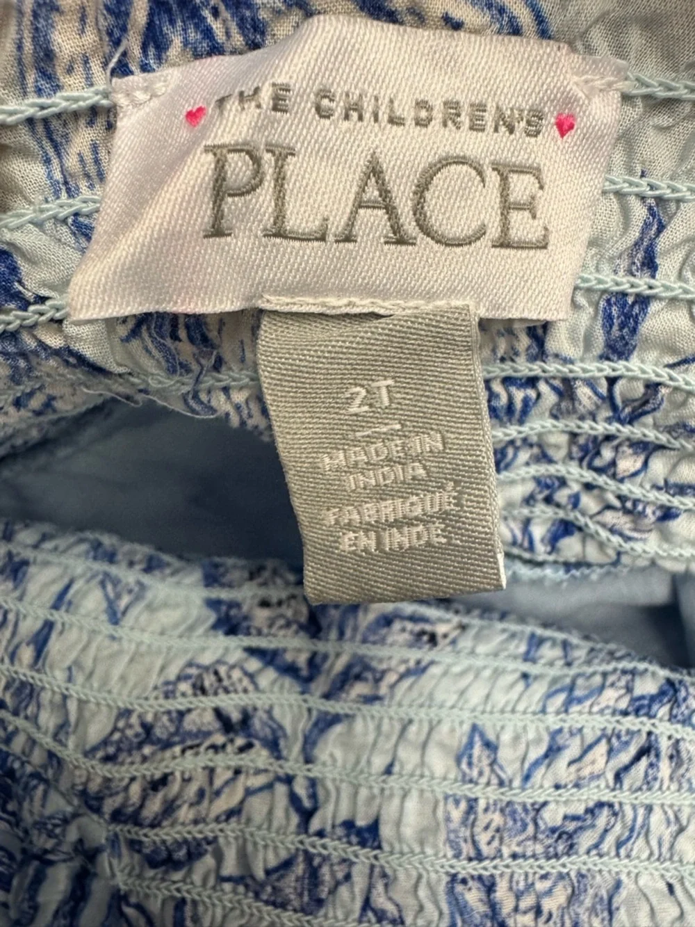 Blue and White Leaf Print Sundress The Children’s Place 100% Cotton Girls 2T - Picture 13 of 13